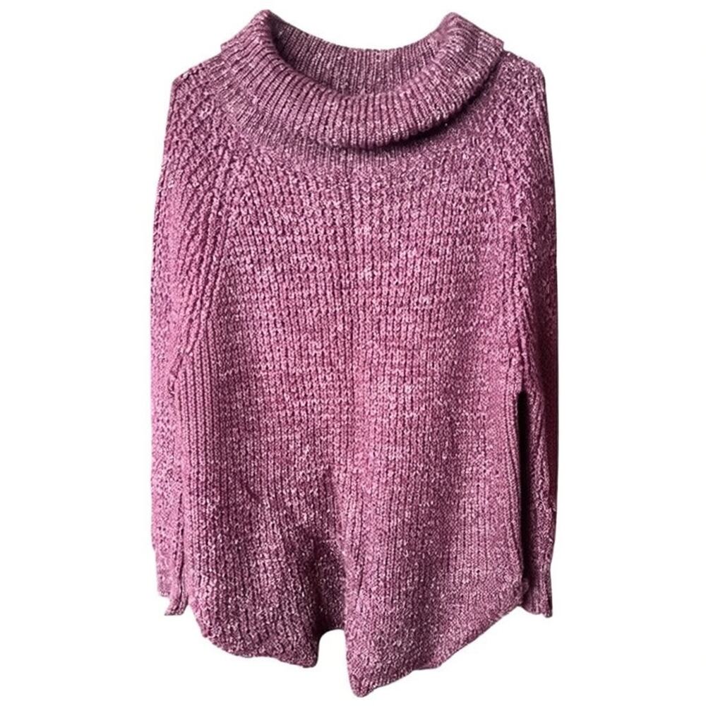Free People Purple Soft Knit Oversized Pullover Sweater, S - Picture 6 of 11